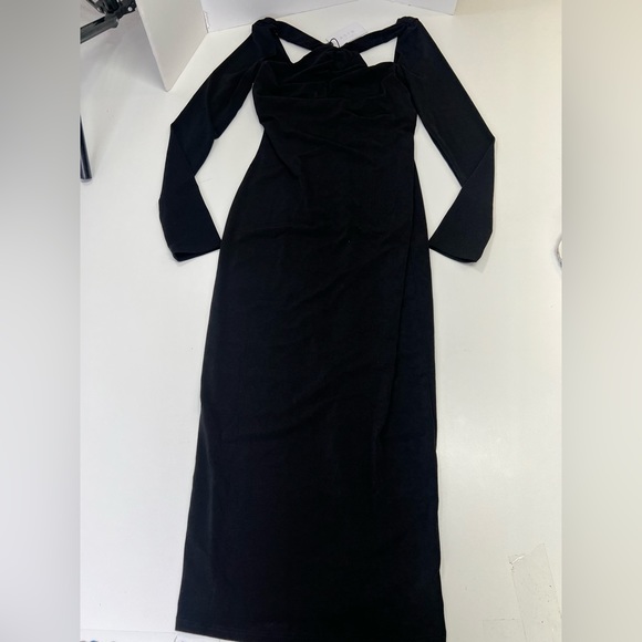 ASTR Cutout Detail Long Sleeve Bodycon Midi Dress Black New With Tags Size Small - Picture 2 of 8